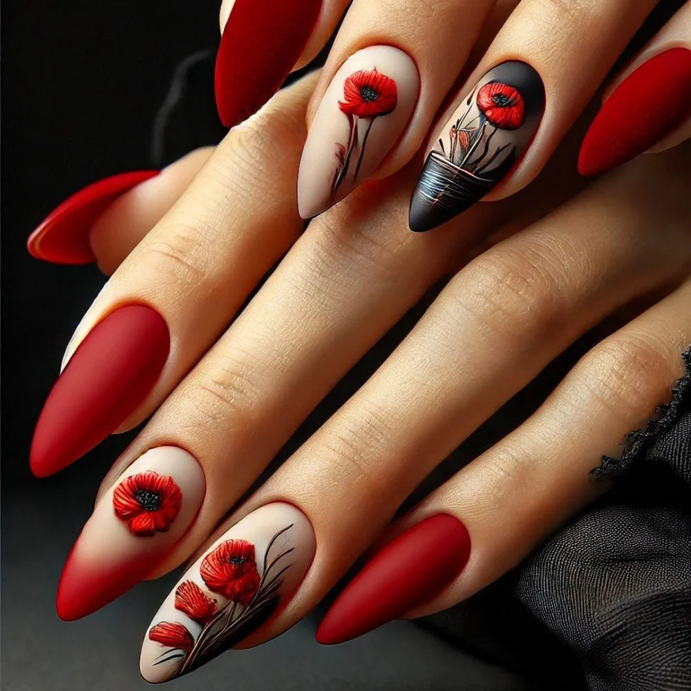 24pcs French Almond Press on Nails Leopard Print False Nails 3D Bow Wearable Stick-on Nails Fake Nail Uñas Накладные Ногти 네일팁