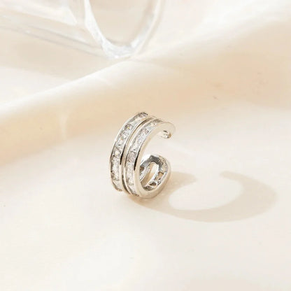 3 Pcs Zircon Korean Wave Multilayer Geometry Ear Cuff Clip on Earrings For Women Without Piercing Non-pierced Jewelry Hot