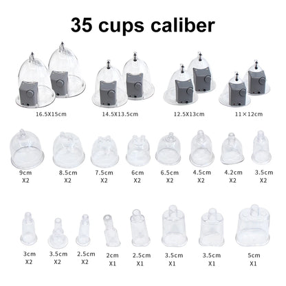 AOKO Vacuum Therapy Machine 35 Cups Butt Lifting Buttocks And Breast Enlargement Pumps Therapy Cupping Massager Salon Machine