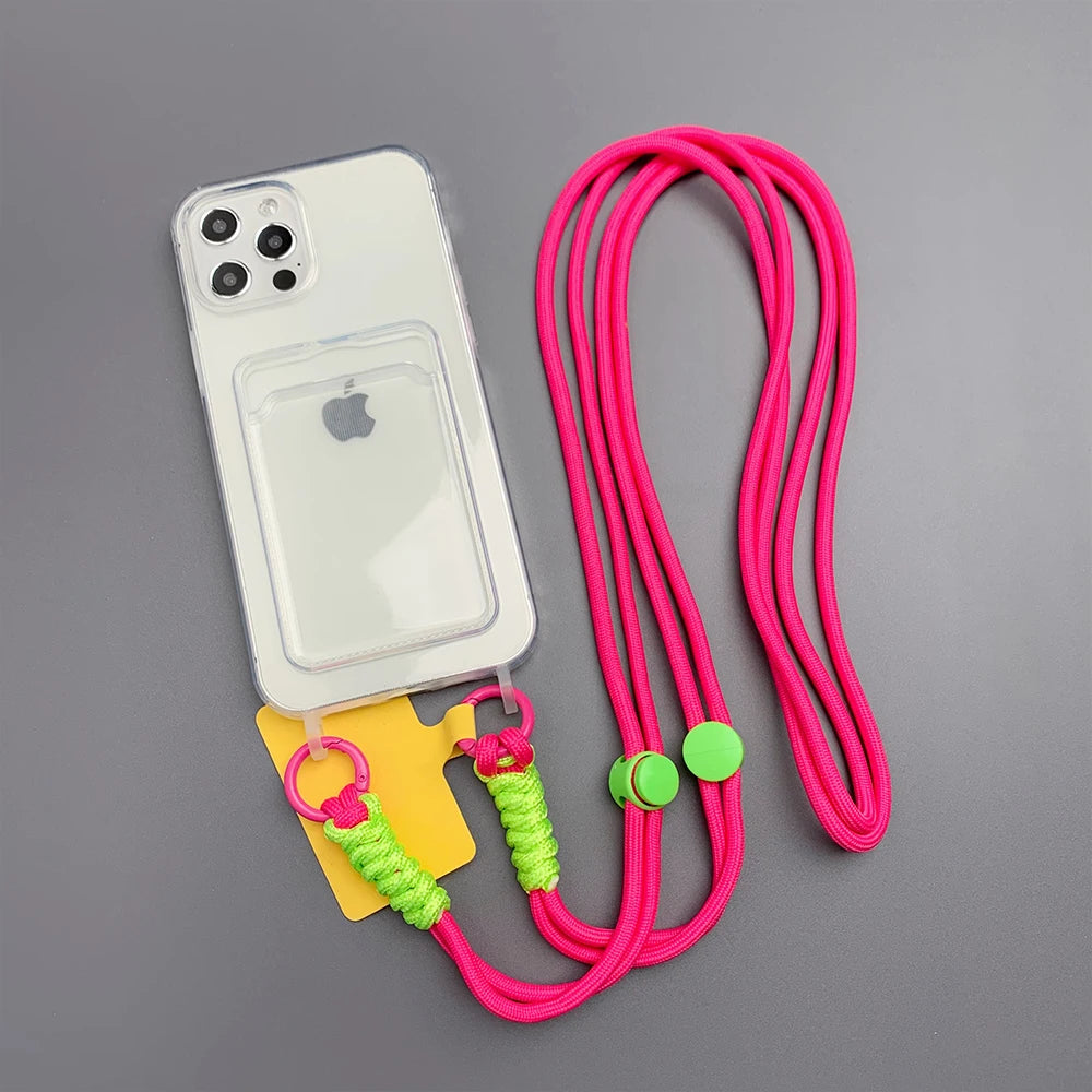Crossbody Necklace Cord Lanyard Transparent Case For iPhone 11 12 13 14 15 Pro Max 6 7 8 Plus X XR XS Max Strap Hang Rope Cover