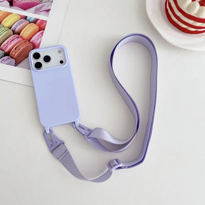 Candy Strap Case For iPhone 17 Pro Max 16E 16 14 15 Plus 13 11 12 Air Crossbody Lanyard Cord Rope Soft Silicone Shockproof Cover