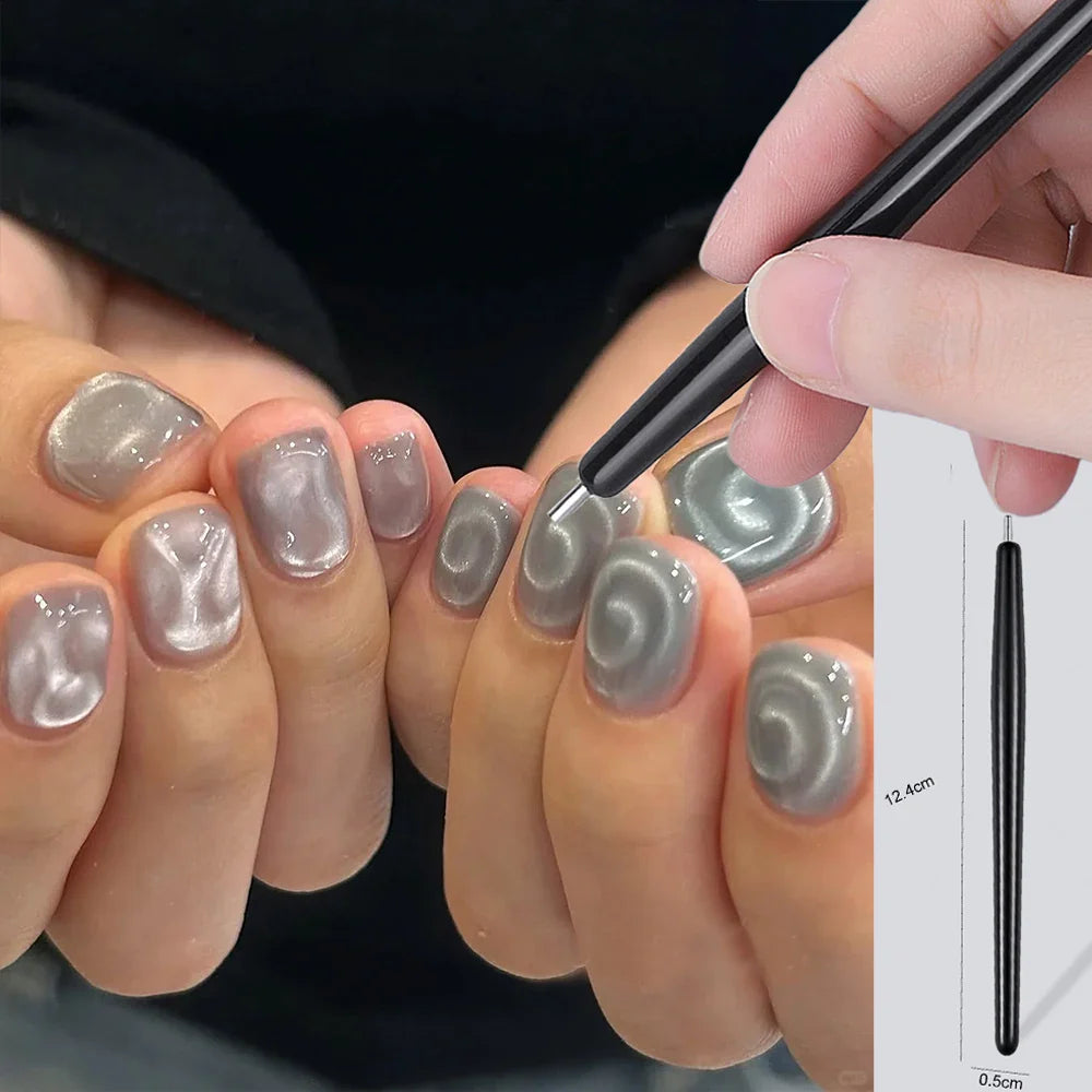 3D New Lollipop Vortex Cat Eye Nail Magnetic Pen Suck Rainbow Halo Vortex Nail Art Magnet Pen for CatEye MagneticGel Nail Polish