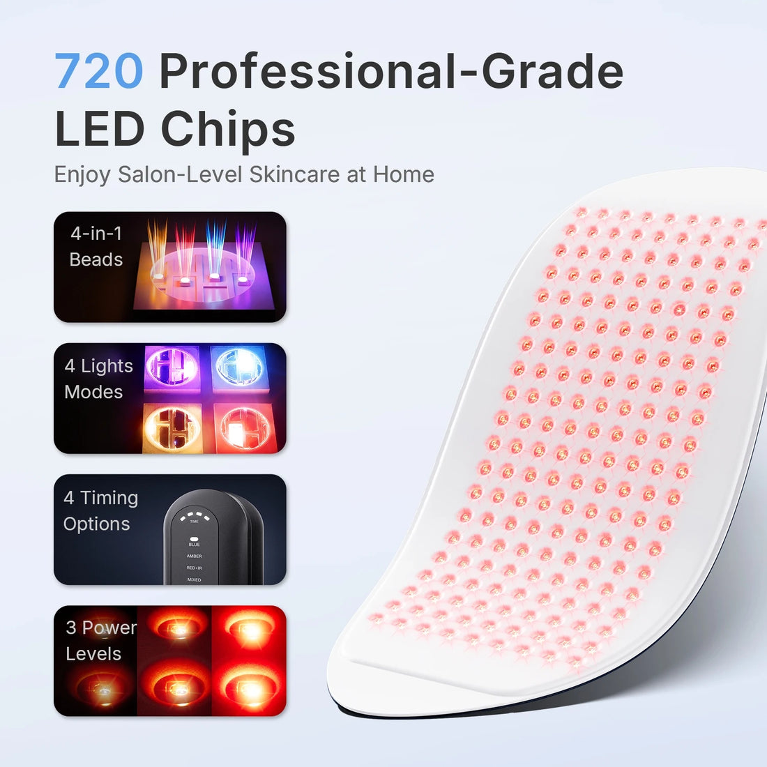 Hello Face L6 510K Red Light and infrared Therapy Mask 720 LED Chips Panel Facial Body Skin Rejuvenation Salon Device
