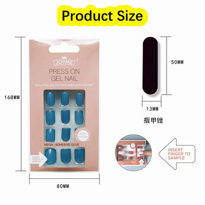 20Styles Solid Color Square Head False Nail Tip Wearable Fake Nails Artificial Nail Tips Full Cover Press On Nails Manicure Tool