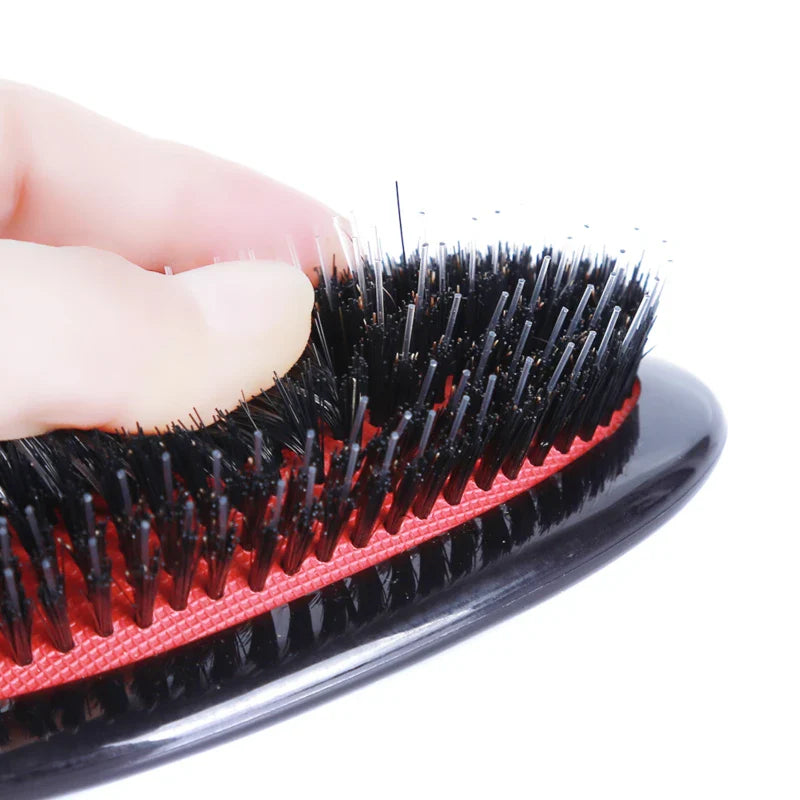 1PC Oval Boar Bristle & Nylon Hair Comb Mini Anti-static Hair Scalp Massage Comb Hairbrush Salon Hair Brush Styling Tools