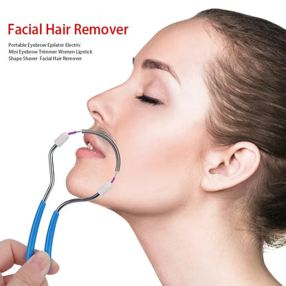 Facial Hair Remover Fine Hair Fetal Spring Facial Hair Removal  Stainless Steel Roller Smooth Spring Bend Face Cleaning Device