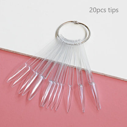 Nail Display Sticks Nail Swatch False Nail Tips Nail Gel Polish Practice Clear Natural Colors Display Board for Nail Art Tools