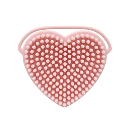 〔San〕Heart Shaped Silicone Facial Brush Double-sided Scrabber Hanging Brush  Cleansing Brush Portable Exfoliating Beauty Brush