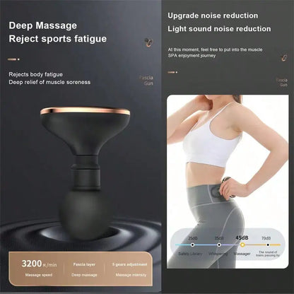 Electric Massage Gun Portable Mini Neck Back Massage Gun Deep Tissue Vibration Relief Massager Fitness For Muscle Relaxatio