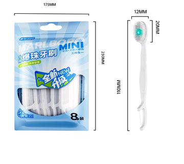 Portable and individually packaged 3-in-1 nano brush head toothbrush floss disposable toothbrush for adults on business trips