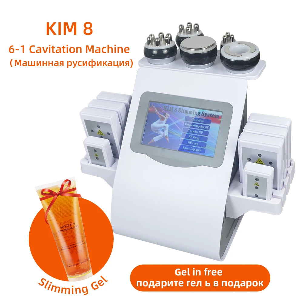 Ultrasonic Cavitation 40k Vacuum System Machine 6 in 1 Slimming Face Lifting Cellulite Reduction Massage Body Shaping Fat B