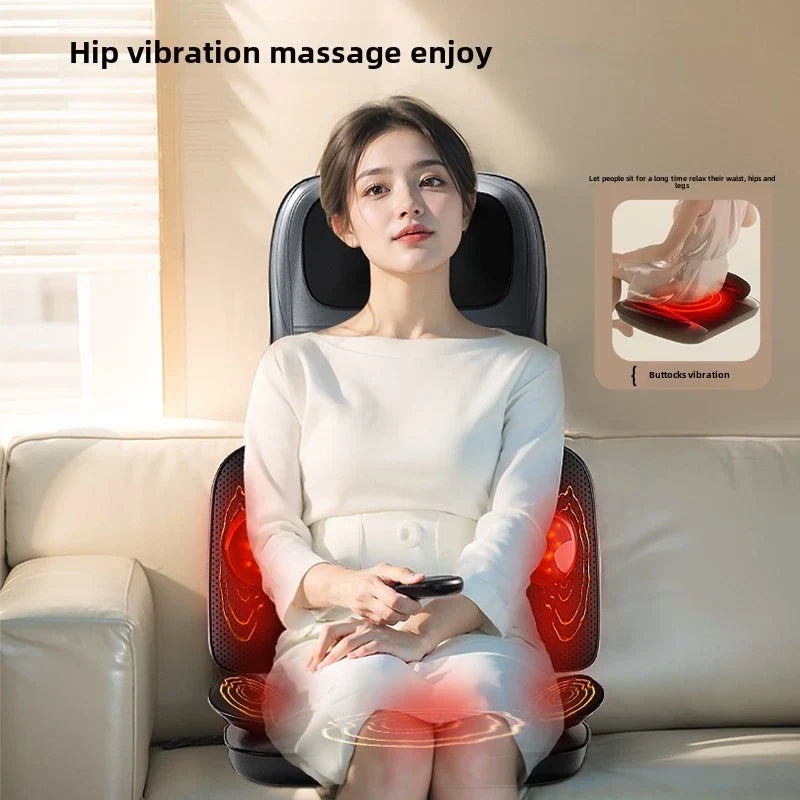 Massage Seat Cushion with Heat Full Body Vibration Warmer Back Massager for Chair Pad Kneading Christmas Gifts for Women Men Hom