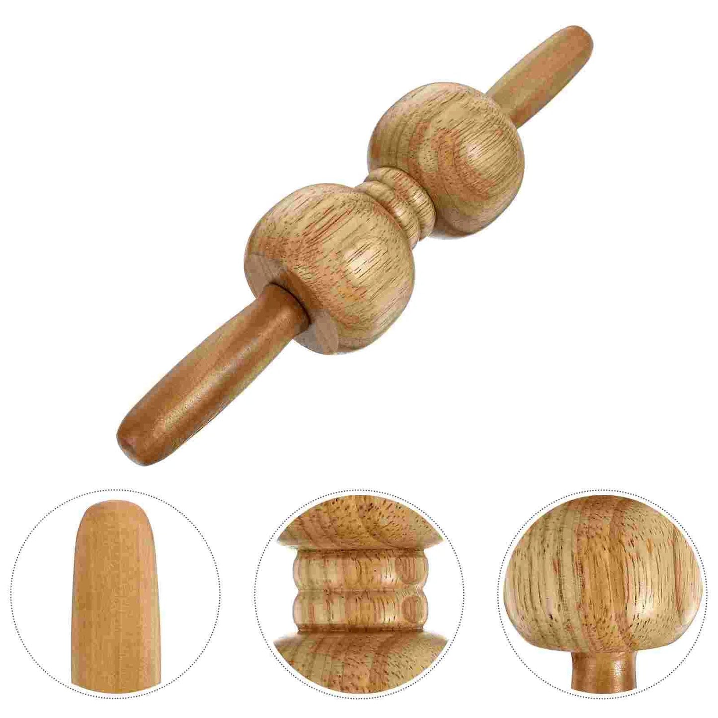 Oak Shoulder Massage Roller Stick Handheld Health Care Tool Muscle Relief Portable Lightweight Body Massaging Fitness