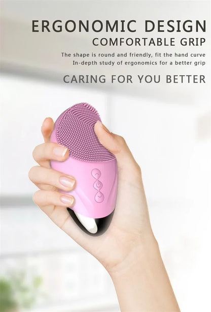 Rechargeable Silicone Facial Cleansing Brush Eye Massage Tool Face Cleaner Deep Cleaning Pore Skin Health Care Device Waterproof