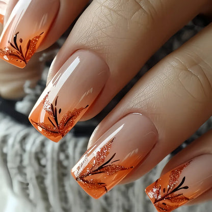 24pcs Red Rose Fake Nails Long Flower Ballet Press on Nails Design French False Nail Full Cover Wearable Fake Nail Tips Art