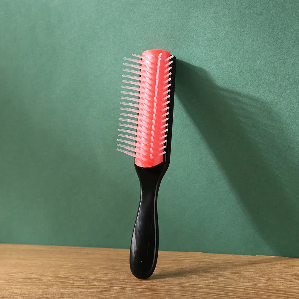 Women Hair Comb 9-Rows Detangler Scalp Massager Comb Curly Hair Brush For Denman Brush Straight Curly Wet Hairbrush Styling Tool