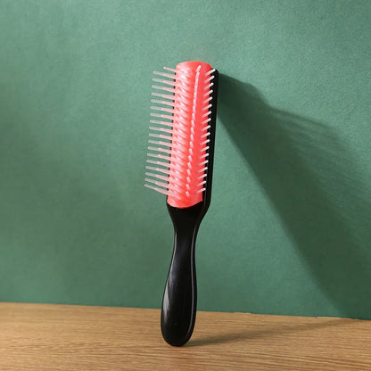 Women Hair Comb 9-Rows Detangler Scalp Massager Comb Curly Hair Brush For Denman Brush Straight Curly Wet Hairbrush Styling Tool