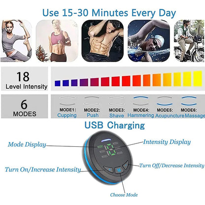 EMS Muscle Stimulator Abs Trainer Abdominal Muscle Toner Massage Toning Belt Body Slim Weight Loss Fitness Massager Rechargeable