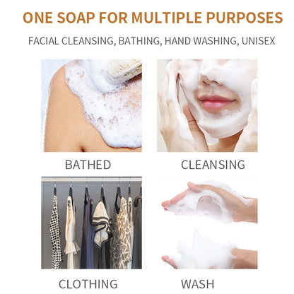 1Pcs/5Pcs Lavender Soap, Exfoliating Cream Granule Essential Oil Soap, Male And Female Cleansing Body Bath Fragrance Soap