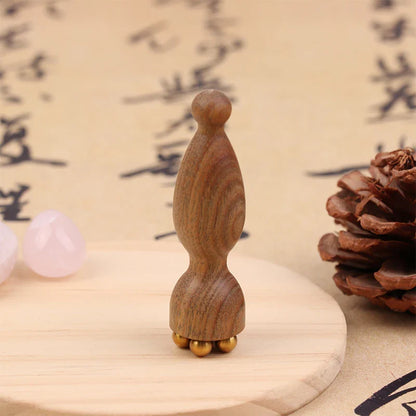 Lotus Seedpod Shape Massager Facial Physiotherapy Tool Green Sandalwood Face Massage Tools Gua Sha Face Skin Care Massage Sticks