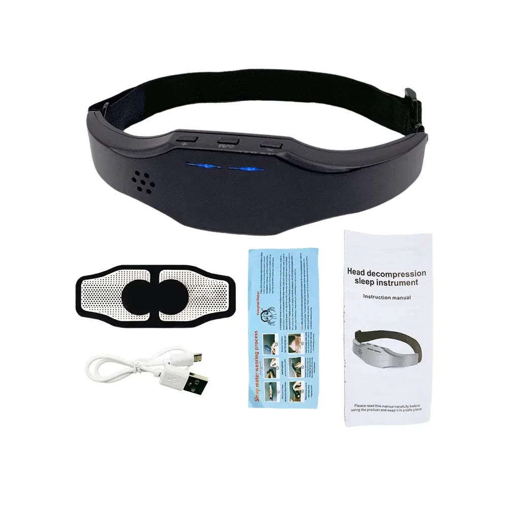 Electric Head Massager Relax Headache Eliminator Aid Therapy Sleeping Device Sleep Monitor Migraine Relief Hypnotic Apparatus