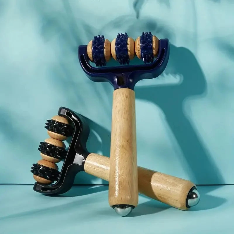 1PC T-Shaped Massage Roller - Multifunctional Deep Tissue Massager for Face, Legs, Abdomen & Body, Portable for Travel/Home