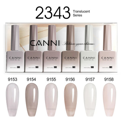 CANNI Nail Gel Polish Set HEMA TPO FREE Jelly Nude Color Rubber Base UV Construction Gel Semi Permanent Soak off UV LED Gel Nail