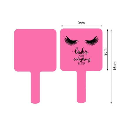 1 Pc Eyelash Extension Mirror Pink/Black/White Small 9x9cm Square Shape Portable Lash Artist Handheld Mirror Salon Accessories