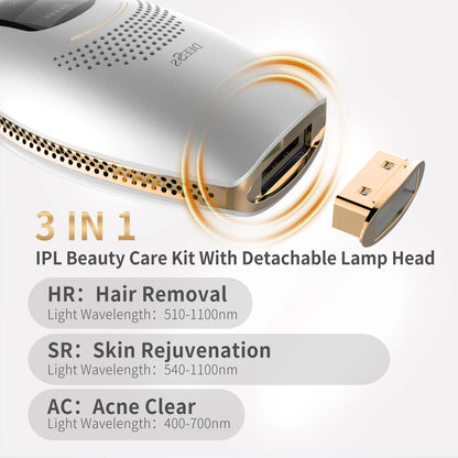 DEESS GP590 PLUS 3in1 Laser Epilator Hair Removal Permanent 0.9s Painless Cool Ipl Laser Hair Removal Machine Unlimited Flashes