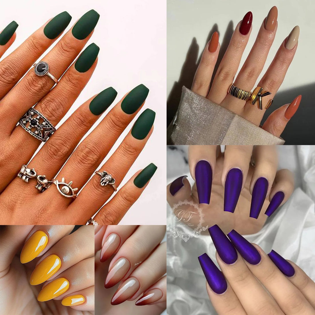 576Pc False Nail Press On Acylic Nails Extension Square Ballet Almond Full Cover Soft Gel Tips Extension DIY Manicure Kits Tools