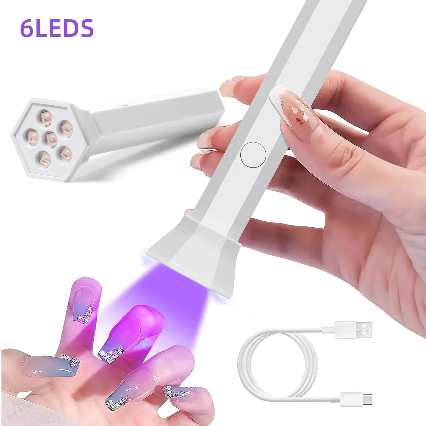 YIKOOLIN Handheld UV Light for Gel Nails  Mini UV Light for Gel Nails Cordless Rechargeable Mini Nail Lamp for Fast Curing Gel