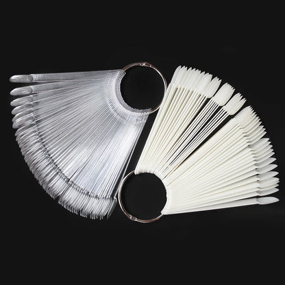 Nail Display Sticks Nail Swatch False Nail Tips Nail Gel Polish Practice Clear Natural Colors Display Board for Nail Art Tools