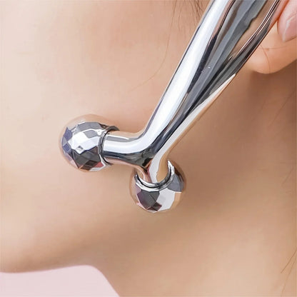 One Piece 3D Face Massager 360 Degree Rotating Face Eyes Massage Roller Handheld Y Shaped Face Beauty Tool Beauty Equipment