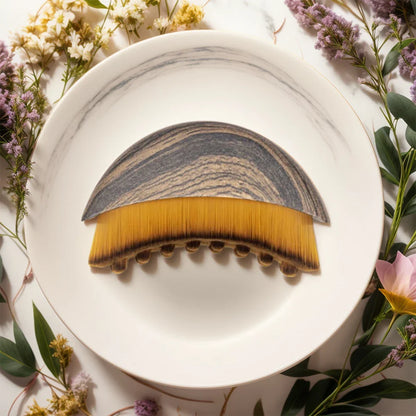 Dry Brushing Face Brush Ergonomic Facial Lymphatic Massage Brush Soft Bristles Contoured Face Sculpting Tool for Home & Spa Use