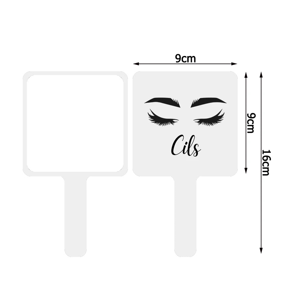 1 Pc Eyelash Extension Mirror Pink/Black/White Small 9x9cm Square Shape Portable Lash Artist Handheld Mirror Salon Accessories