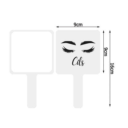 1 Pc Eyelash Extension Mirror Pink/Black/White Small 9x9cm Square Shape Portable Lash Artist Handheld Mirror Salon Accessories
