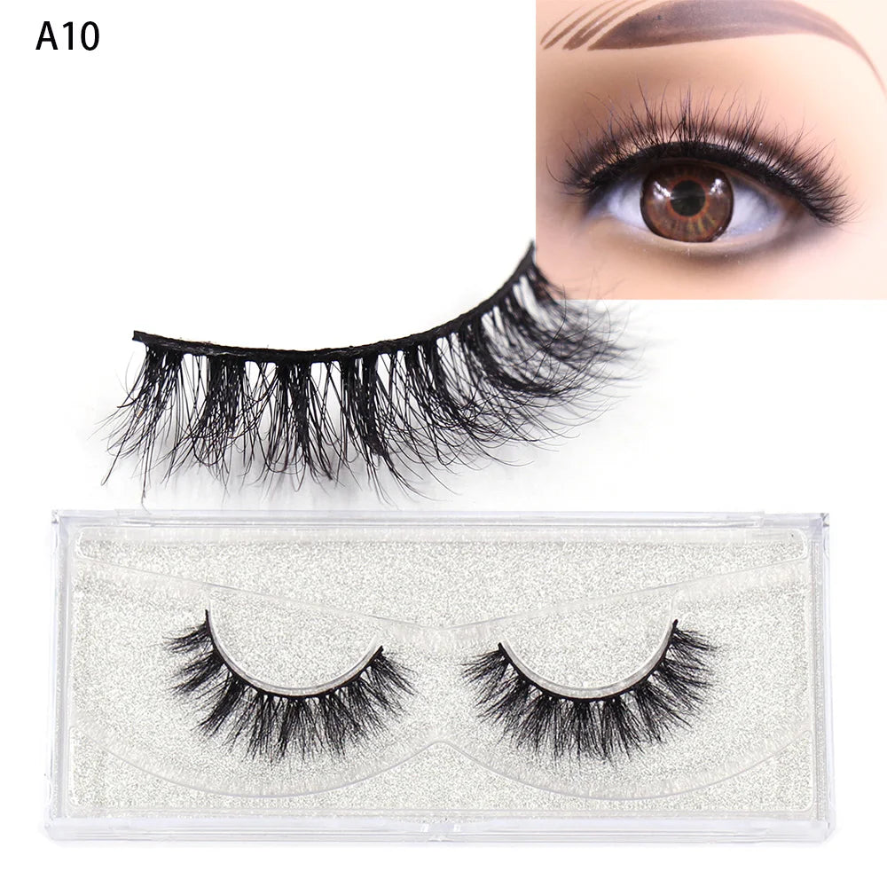 LEHUAMAO 3D Mink Eyelash Fluffy Cross Thick Natural Fake Eyelashes Lashes Dramatic Makeup Eye Lashes Handmade False Eyelash