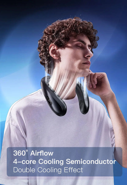 2024 New Neck Air Conditioner Portable Neck Fan Rechargeable Semiconductor Cooling Bladeless Fan Wearable Cooler multi purpose