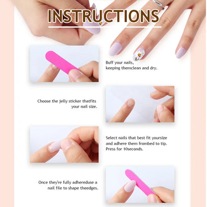 24pcs Bow Cartoon Rabbit Press on Nails Almond French Fake Nails Full Cover Wearable False Nails