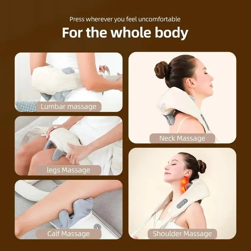 20W Brushless Motor Neck And Shoulder Massager Wireless Shoulder And Back Kneading Massage Shawl Neck masajeador