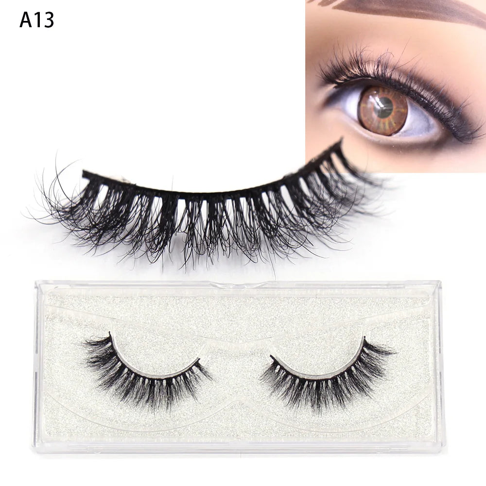 LEHUAMAO 3D Mink Eyelash Fluffy Cross Thick Natural Fake Eyelashes Lashes Dramatic Makeup Eye Lashes Handmade False Eyelash