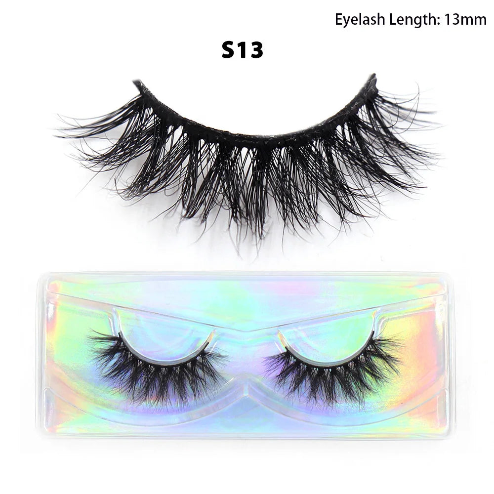 LEHUAMAO Makeup Mink Lashes 3D Short Mink Eyelashes Natural False Eyelashes Fluffy Mink Lashes Extension 12mm-15mm Eyelashes