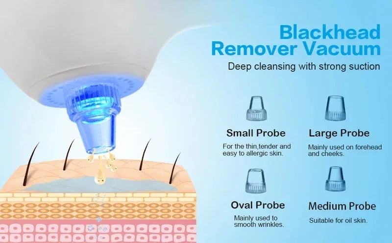 5 in 1 Electric Facial Cleansing Brush Blackhead Remover Vacuum With Rechargeable Face Spin Brush Facial Pore Deep Cleansing
