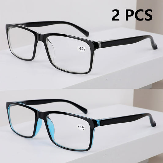 2 PCS Fashion Reading Glasses Blue Light Blocking Fashion Readers Spring Hinge with Pattern Print Eyeglasses