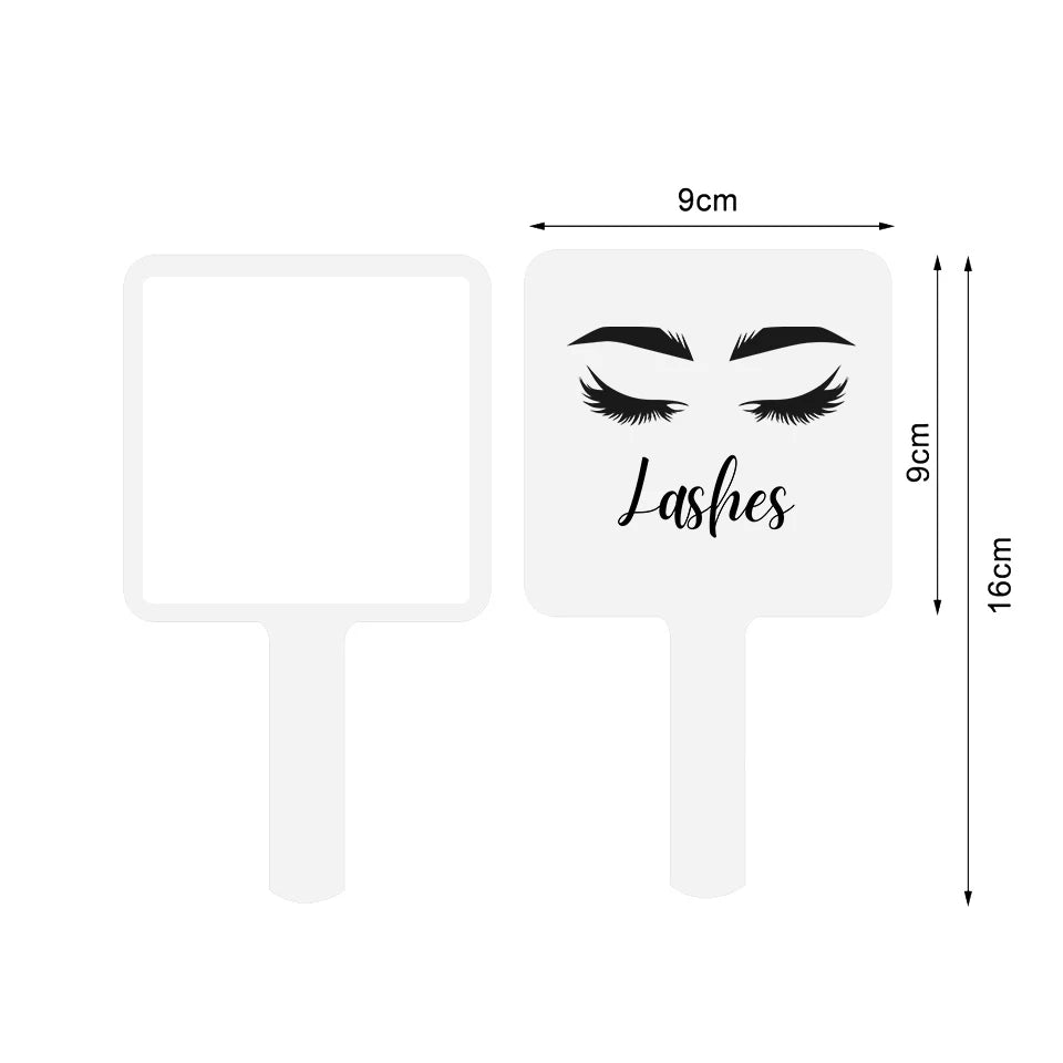 1 Pc Eyelash Extension Mirror Pink/Black/White Small 9x9cm Square Shape Portable Lash Artist Handheld Mirror Salon Accessories