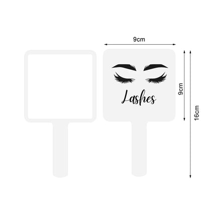 1 Pc Eyelash Extension Mirror Pink/Black/White Small 9x9cm Square Shape Portable Lash Artist Handheld Mirror Salon Accessories
