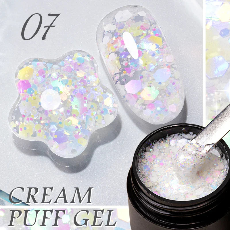 BOZLIN 5ml Sparkling Chameleon Mica Shell Gel Polish Colorful Sequins Manicure Semi Permanent Soak Off Nail Art Gel Varnish