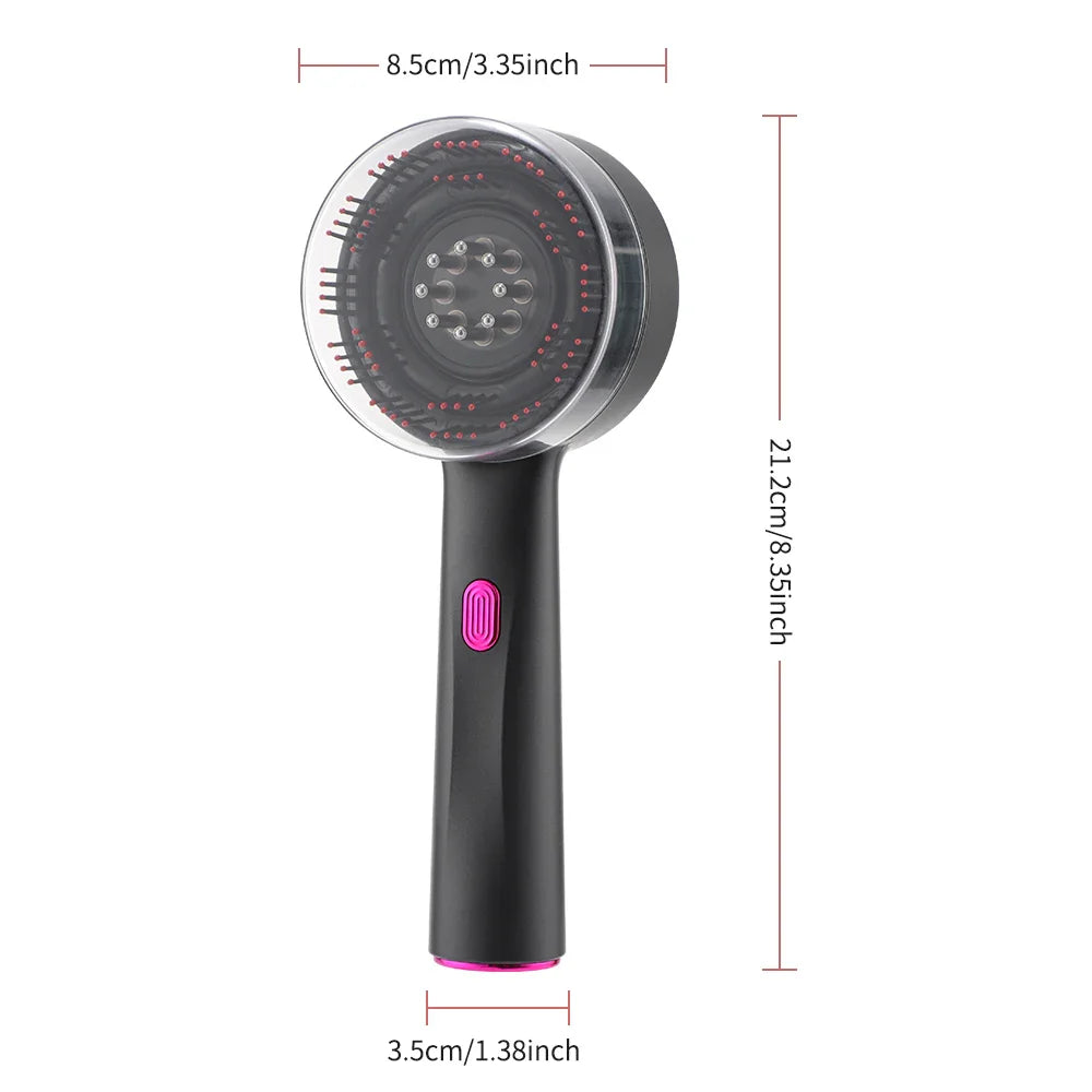 3 Modes Electric Vibration Massage Comb Red Light Hair Growth Massage Scalp Brush Oil Liquid Applicator Head Massager Anti Loss