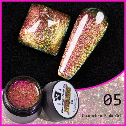 BOZLIN 5ml Sparkling Chameleon Mica Shell Gel Polish Colorful Sequins Manicure Semi Permanent Soak Off Nail Art Gel Varnish