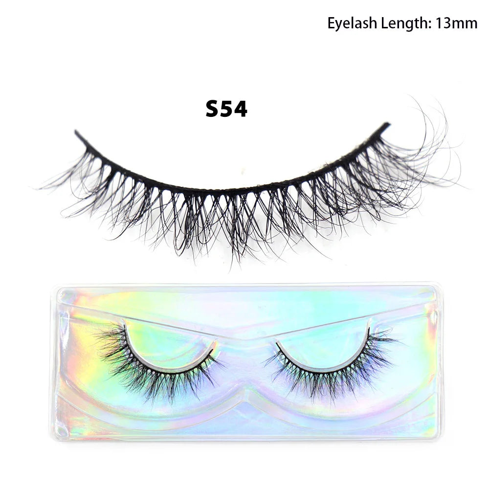 LEHUAMAO Makeup Mink Lashes 3D Short Mink Eyelashes Natural False Eyelashes Fluffy Mink Lashes Extension 12mm-15mm Eyelashes